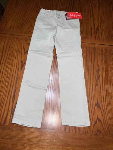 NWT Chaps School Uniform Pants Sz 10R Boys Khaki Stretch adjustable Flat Front - Picture 3 of 10
