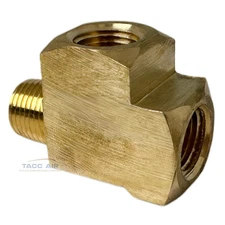 1/8" NPT Solid Brass Branch Tee Fitting 3 Way With 2 Female And 1 Male Threads