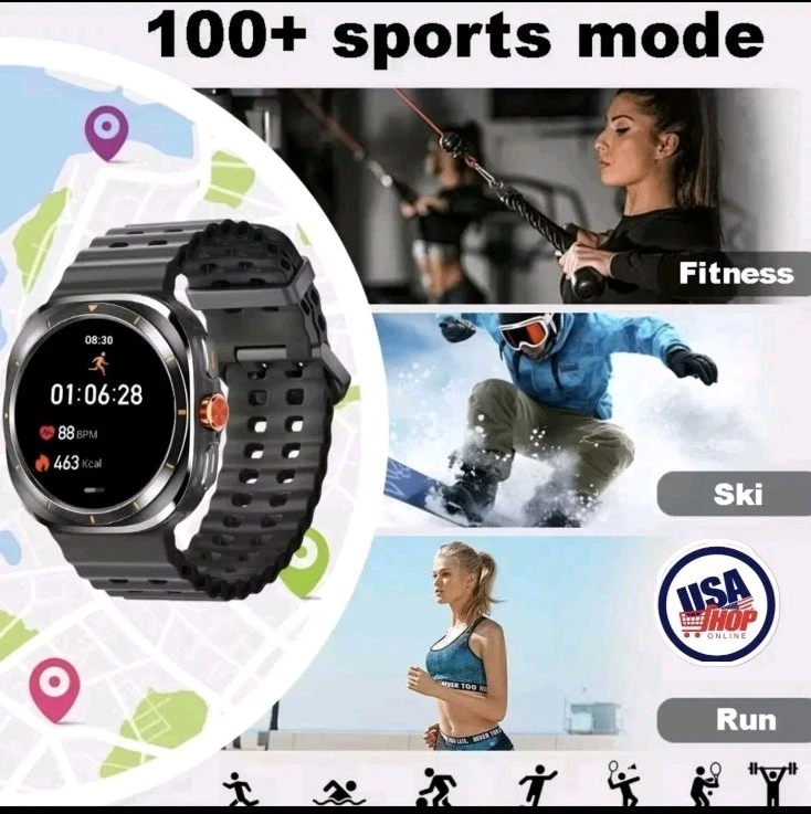 Laxasfit GT7 ULTRA Pro (White)Smart Watch HD Bluetooth -Men & Women - Image 3 of 4