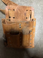 VTG Klein Tools 5164 Leather 8 Pocket Electrician Tool Pouch