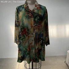 CITRON Santa Monica Women's Print Button Up Blouse- SZ 2