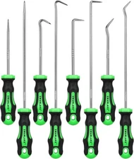 8-Piece Mini Hook and Pick Set, 4PCS 8.6'' & 5.7'' Green & Black 