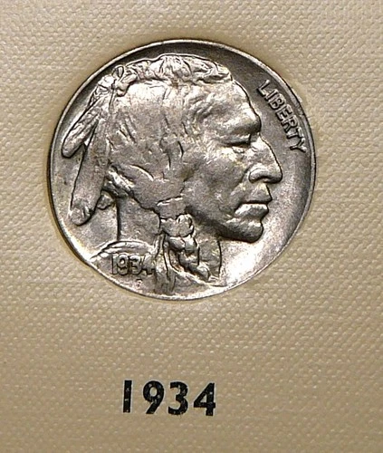 1934 Buffalo Nickel - AU   / About Uncirculated  (S5)