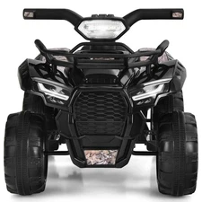 Honeyjoy 6V Kids ATV Quad Electric Ride On Car Toy Toddler w/MP3&LED Light Black