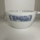 Vintage Anchor Hocking Fire King Currier & Ives Milk Glass Cinderella MixingBowl