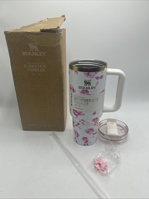 Stanley Quencher H2.0 Flowstate 40 Unzen Becher Tasse Floral weiß