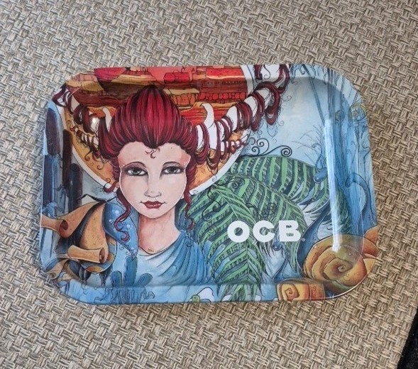 OCB Small "ARTIST" Metal Rolling Tray FLAGSHIP SERIES - 5" X 7" 