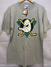Anaheim Ducks Team Majestic Mens T-Shirt Gray Short Sleeve NHL Graphic Tee Large