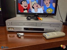DaeWoo DVD VCR Combo HIFI Player 6 Head OEM Remote RCA Cables Manual Serviced A+