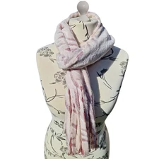 Snow Tiger Animal Print Ladies Thick Warm Winter Fleece Scarf - Pink