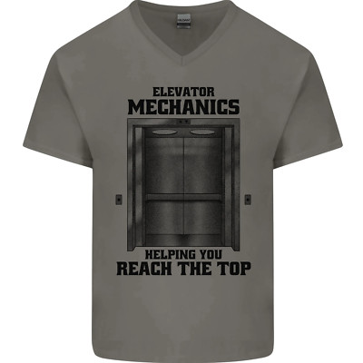 Elevator Mechanic Lift Engineer Herren V-Neck Baumwolle Maglietta