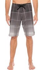 Silwave Men's DuraFit Stretch Plaid Boardshort, Black, Size 38