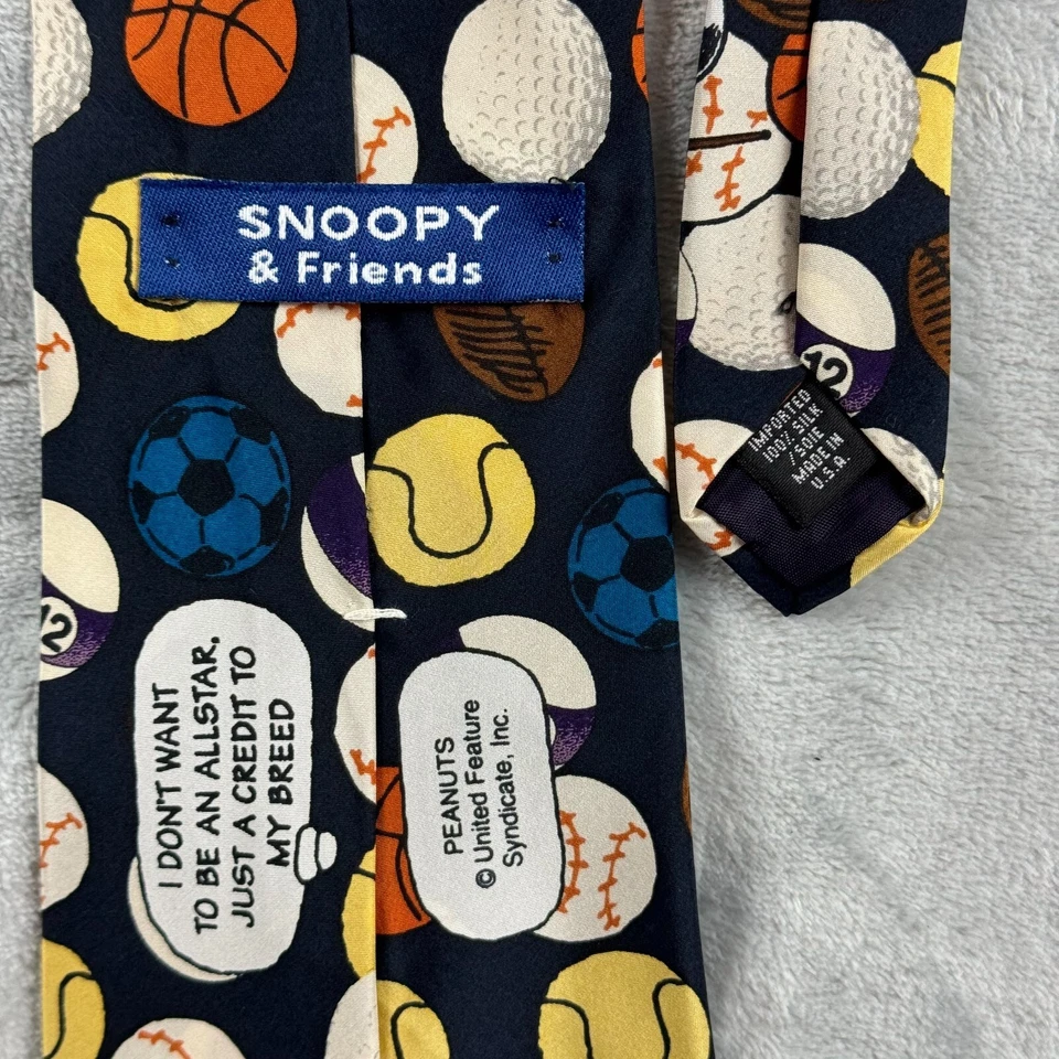 Галстук мужской Snoopy&Friends темно-синий спортивный универсальный принт шелк США 4 дюйма x 56 дюймов новинка арахис - Изображение 3 из 4