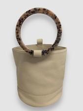 $597 Simon Miller Women's Beige Bonsai Leather Medium Bucket Top-handle Bag