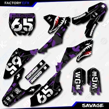 Black Purple Savage Camo Graphics Kit fits 18-24 Yamaha YZ65 YZ 65 Decal Sticker
