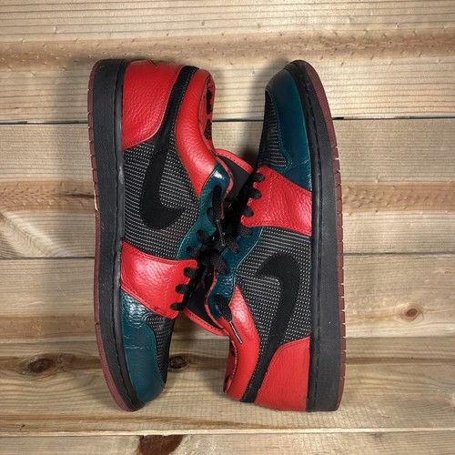 CUSTOM - Mens 11.5 - Nike Air Jordan 1 Low Black Red Silver Sneakers 309192-001 - Picture 6 of 12