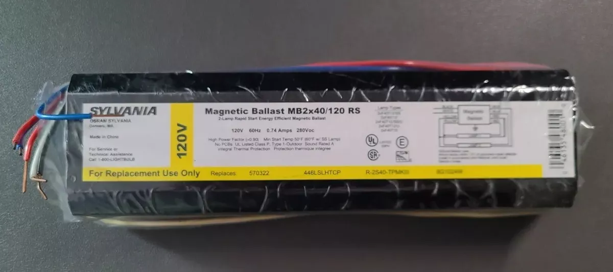 Sylvania MB2x40 120 RS 120V Magnetic Ballast for two 4 ft F34 F40