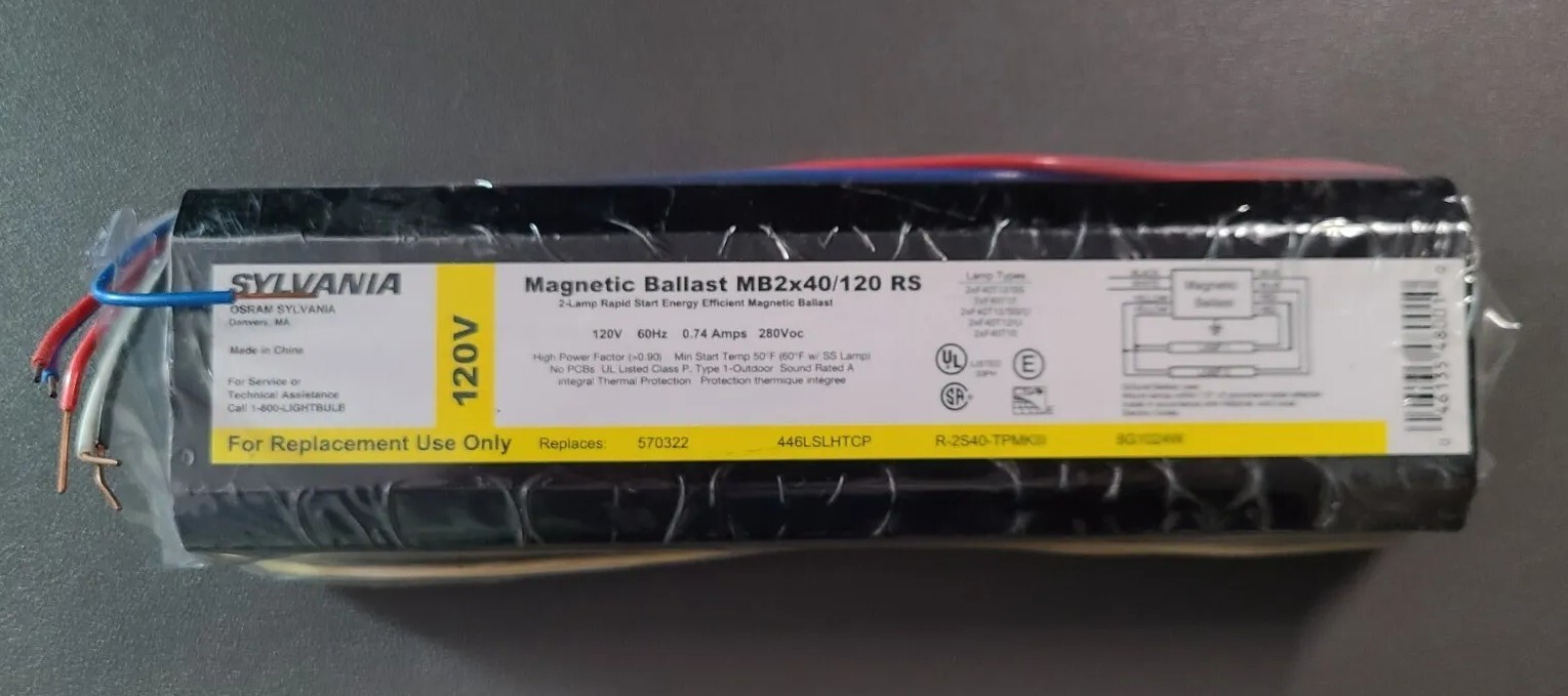 Sylvania MB2x40/120 RS 120V Ballast for two 4 ft F34/F40 T12 FLUR bulbs eBay