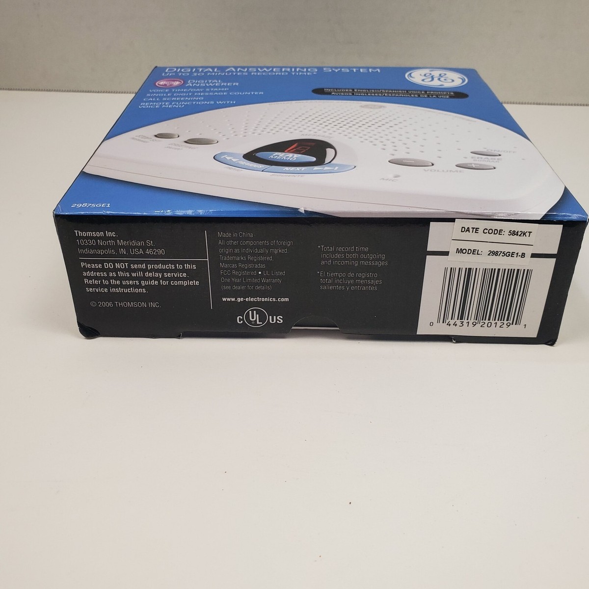 GE ATLINKS 29875GE1-B Digital Messaging System Voice Time Day Stamp