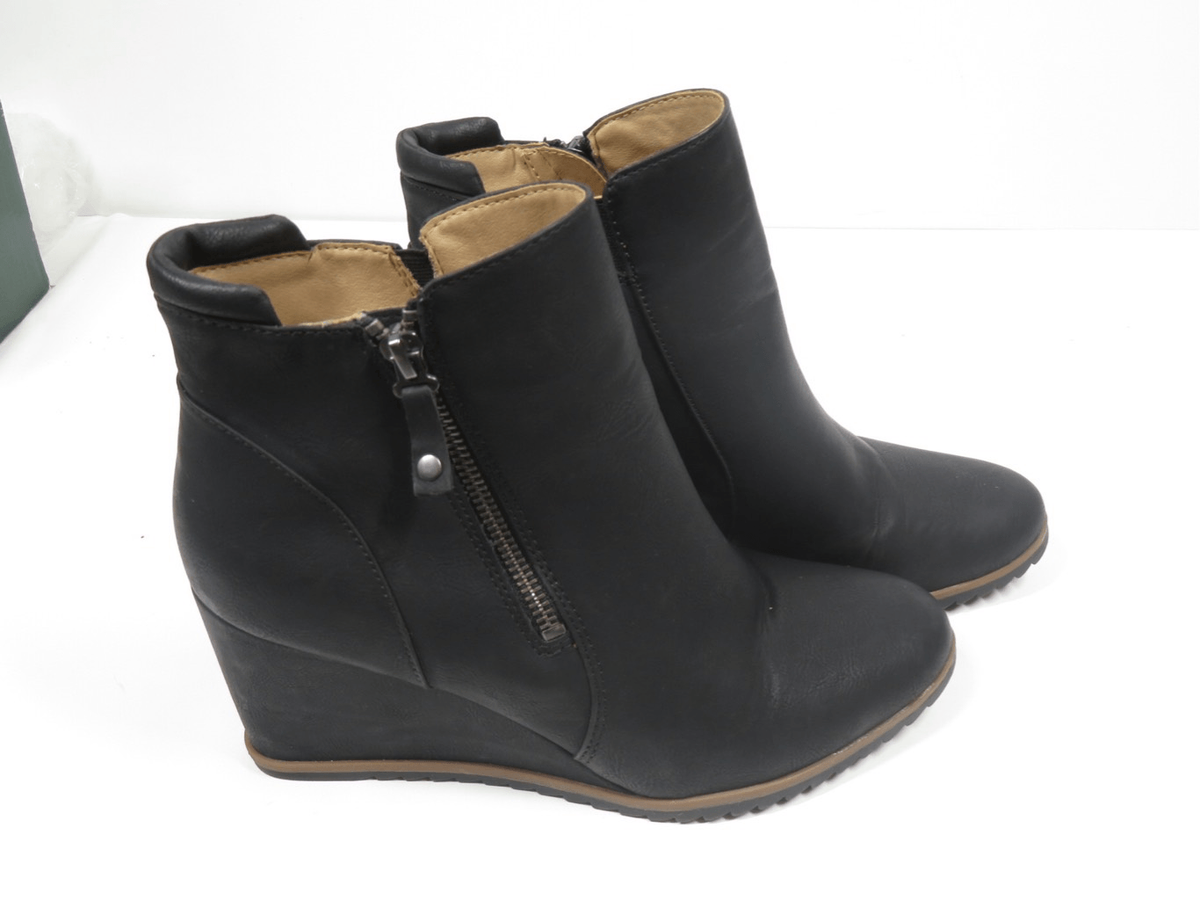 Naturalizer SOUL Haley Black Wedge Bootie Boots Women Size 10 M