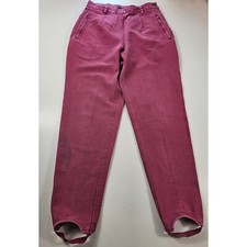 Vintage lizwear sport high rise stirrup pants pink zip pockets butt lift 14