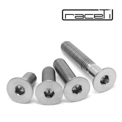 RACETI M6 Titanium Countersunk 10 15 20 25 30 35 40 45 50 Bolt Screw gr5 Ti x 1.0 Allen