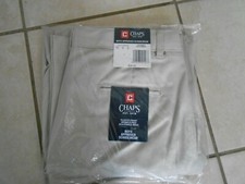 CHAPS BOY'S SCHOOLWEAR 18 HUSKY PANTS OFF-WHITE SOLID 32" WAIST 30" INSEAM