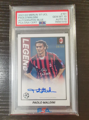 2022 Topps Merlin UEFA Heritage AC Milan Paolo Maldini Auto 