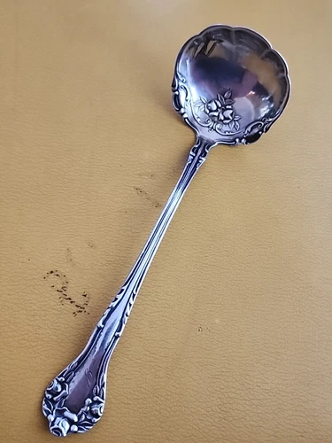 Tudor Sauce Ladle Rose Bowl Lunt Sterling Silver 1900