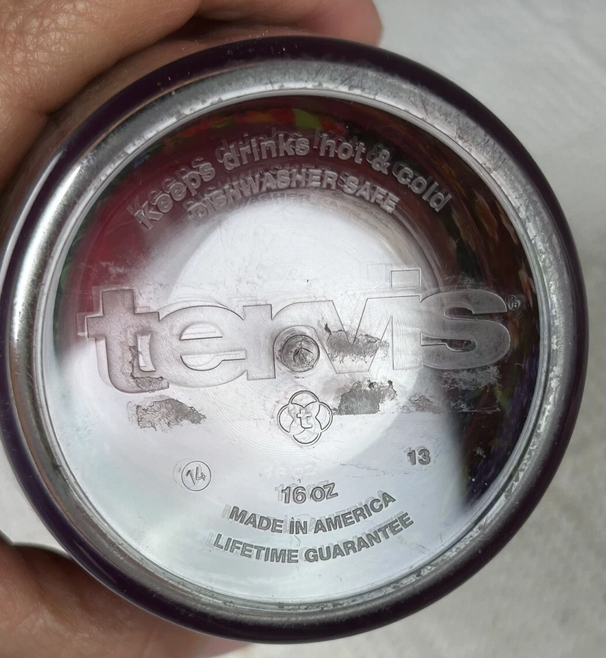 Vaso Tervis 16 oz con tapa roja resorte floral envoltura transparente taza de viaje de doble pared Foto 4 de 4