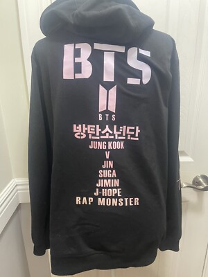 BTS JUNG KOOK Love Yourself K-Pop Tour Black Hoodie Sweatshirt