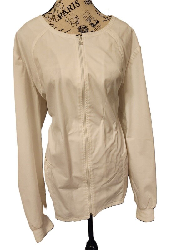 AUTHENTIC SCRUBB CHEROKEE WORKWEAR white jacket- size XL