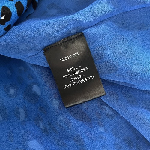 Sosandar Midi Wrap Dress Size 18 Blue Leopard Animal Print V Neck New With Tags - Picture 8 of 8