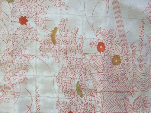 615/ (100*35cm) / Japanese Vintage Kimono Fabric / Silk - Photo 1/8