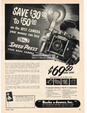1949 Burke & James Inc Speed Press Camera Vintage Print Ad