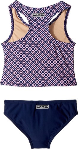 Toobydoo Womens 178936 Navy Pink Pattern Tankini Set Size 7/8 - Picture 2 of 2