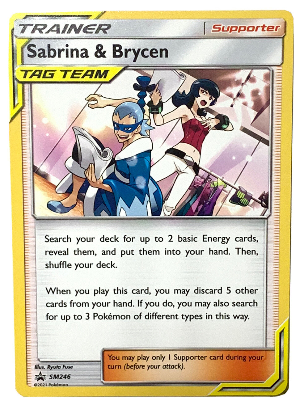 Sabrina & Brycen SM246 - Black Star Promo Near Mint Tag Team Pokemon Card
