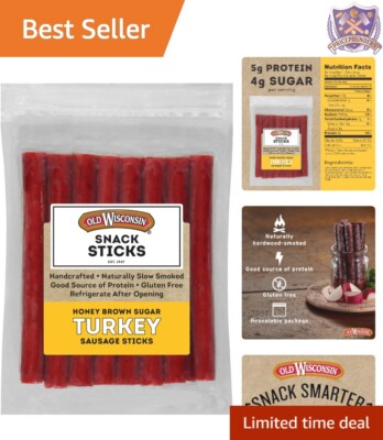 Turkey Sausage Snack Sticks, 16oz Resealable, High Protein, Gluten Free, Keto