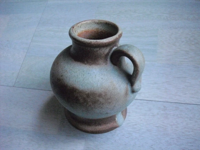 Keramikvase Henkelvase Keramikkrug Henkelkrug Amphore Braun 12,0 cm Handarbeit - Bild 4 von 4