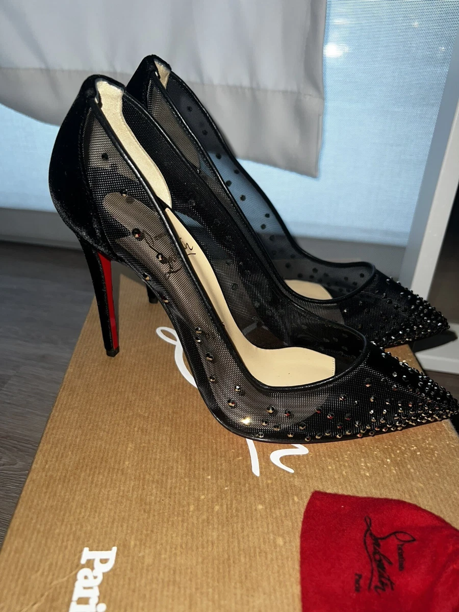 Christian Louboutin, Follies Strass 100 suede pumps