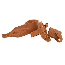 Hunting Leather No-Drill Set Rifle Butt Holder, Sling Loop, Shoulder Sling