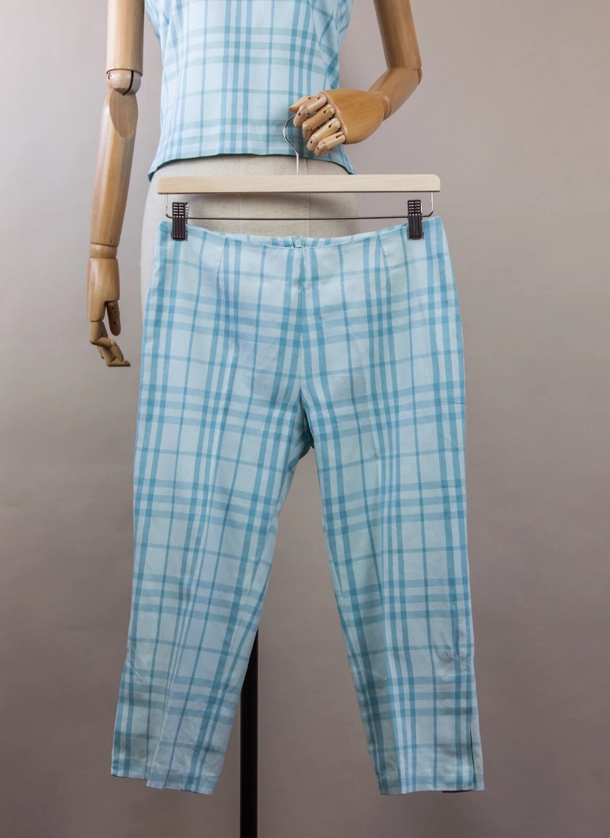 BURBERRY Completo Capri Pantalones Top + Pantalones Pinocho Vintage '90 Moda