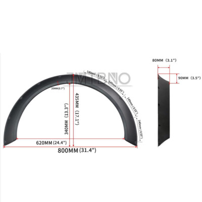 4Pcs Wide Body Fender Flares Extra Wheel Arches 4.5'' For Fiat
