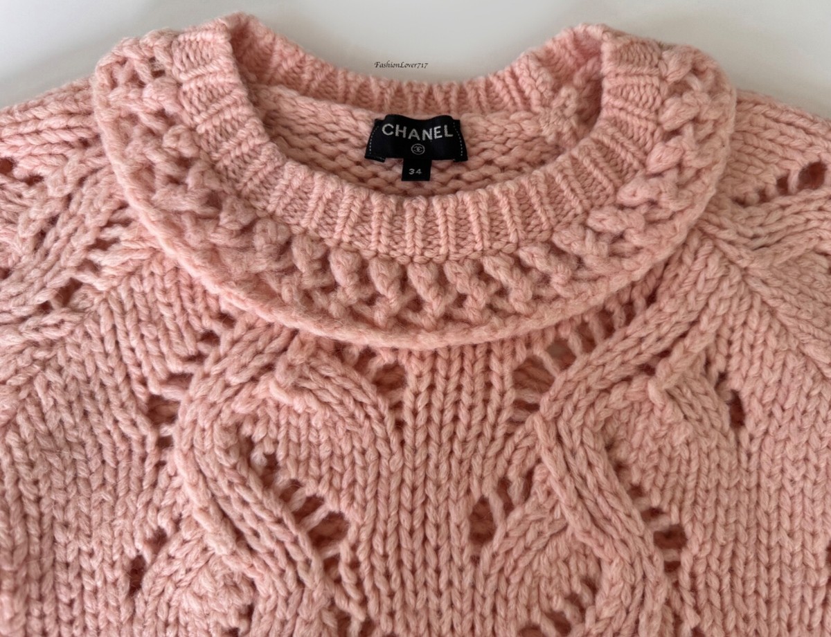 CHANEL 21B LIGHT PINK ALPACA WOOL SWEATER 34 XS | eBay
