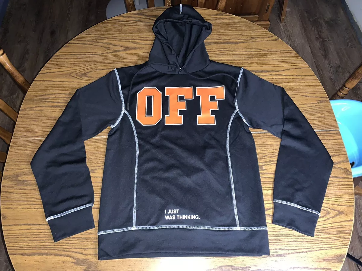 OFF-WHITE c/o VIRGIL ABLOH &#039;I Just Thinking&#039; Print Hoodie Black Small | eBay