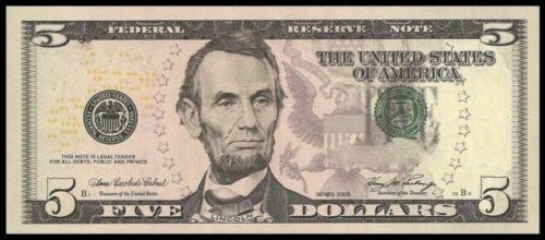 Amérique, USA Billet 5 Dollars - Etat neuf - Envoi Gratuit - Photo 1/1