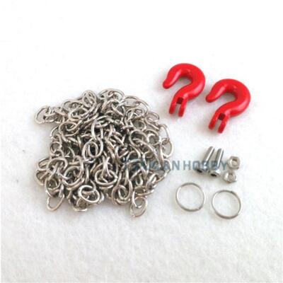 Chaîne De Remorquage Et Crochets 1/10 échelle – Pour Crawler Off-road, Marque Integy, Couleur Argent