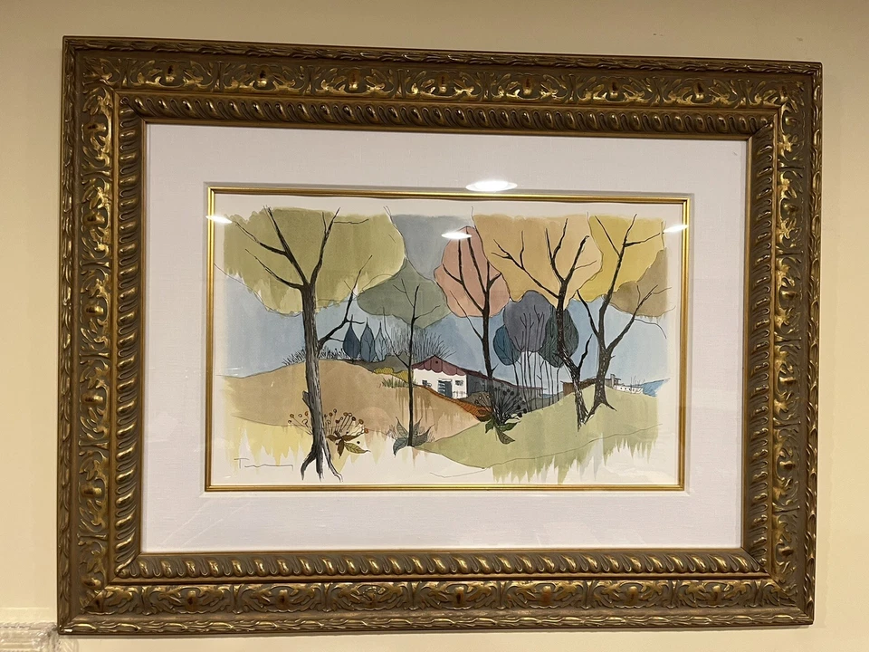 Tarkay Original Acuarela Lg Foto 3 de 4