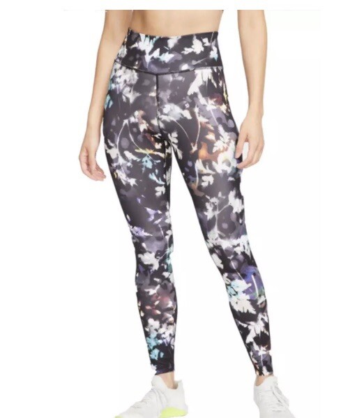 New Womens Nike Floral Black Leggings XS