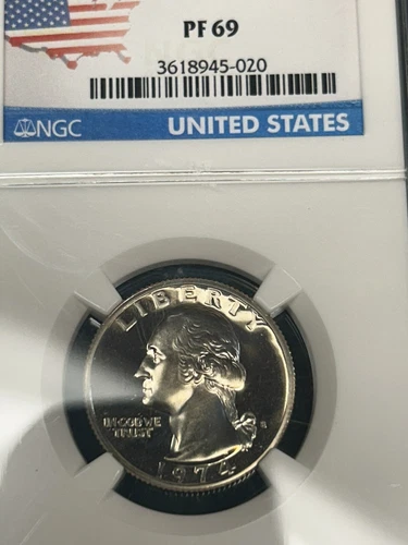 1974 s 25c pf69 ngc